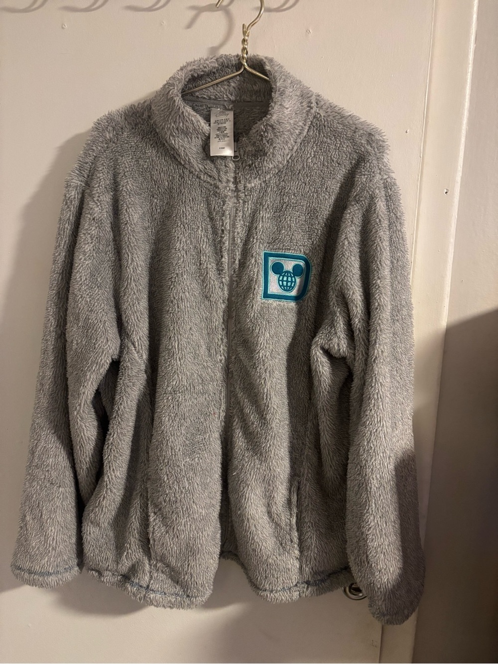 Disney Parks Walt Disney World Sherpa Fleece Zip Jacket Gray Size 1X